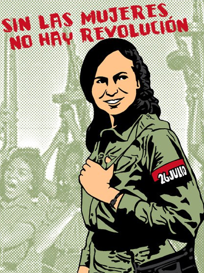 This translates to "Without women, there is no revolution"